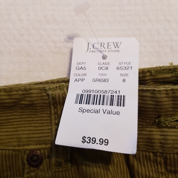 J. Crew women's size 8 olive corduroy skirt NWT - Picture 4 of 5
